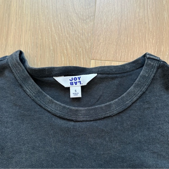 Joylab Women’s Cropped Boxy Tshirt Crop Top Short Sleeve Cotton Tee Black Small - Picture 3 of 9